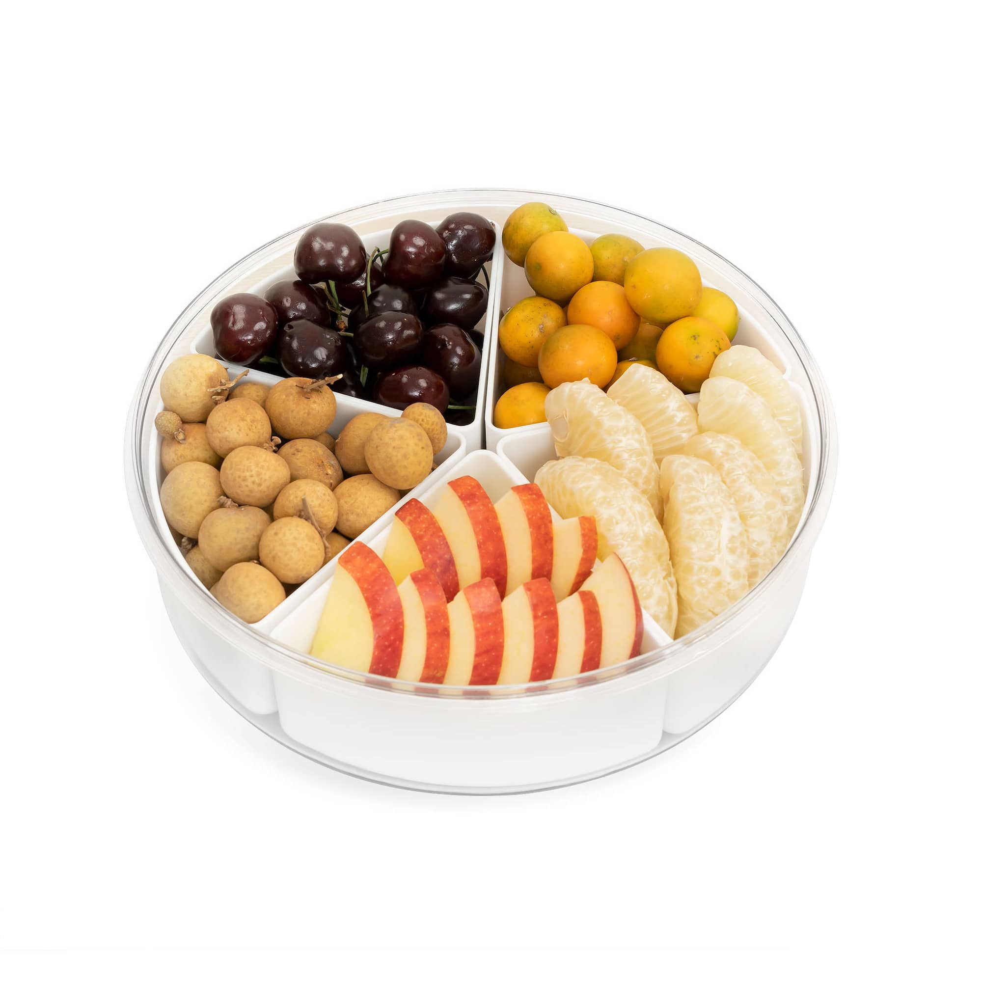 White Round Storage Case with Removable Bins by Simply Tidy®
